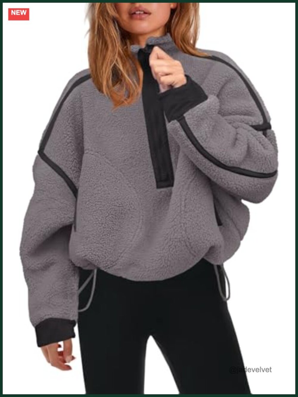 Half Zip Fleece Pullover Sherpa Jacket Teddy Fleece Sweatshirt